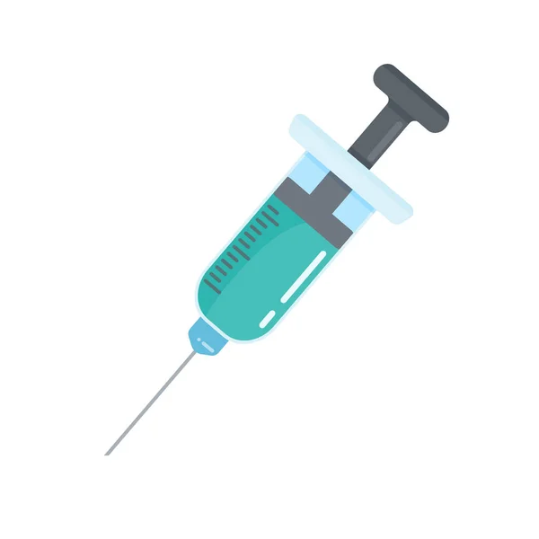 注射器一种装有绿色液体的注射器 用来杀死考拉韦病毒 — 图库矢量图片