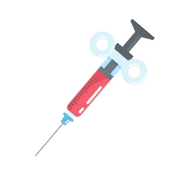 Een Injectiespuit Met Een Vaccin Ziekte Voorkomen — Stockvector