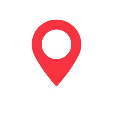 Haritadaki ya da GPS 'teki yeri belirlemek için simge simgesi. Vektör İllüstrasyonu