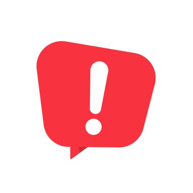 Elektronik aygıtlar üzerinde şok edici olay bildirimi gösteren kırmızı sözcük kutusunda ünlem işareti.