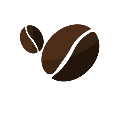 Kahve çekirdeği ikonu. Kalp şeklinde kahve çekirdekleri..