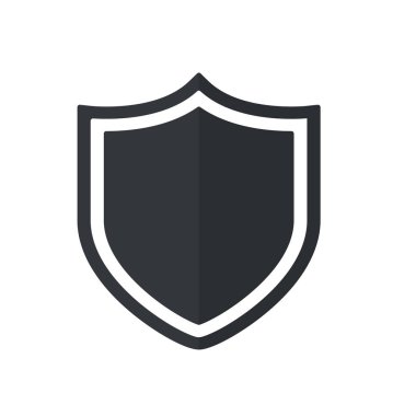 Kalkan simgesi. Korunmayı temsil eden arkaplandan siyah kalkan söküldü.