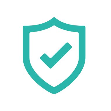 Kalkan simgesi. Orta Koruma simgesi konseptinde kontrol işareti olan kalkan