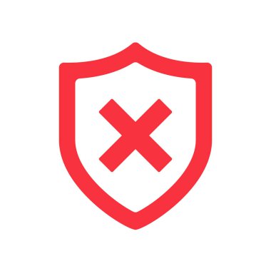 Kalkan simgesi. Orta Koruma simgesi konseptinde kontrol işareti olan kalkan