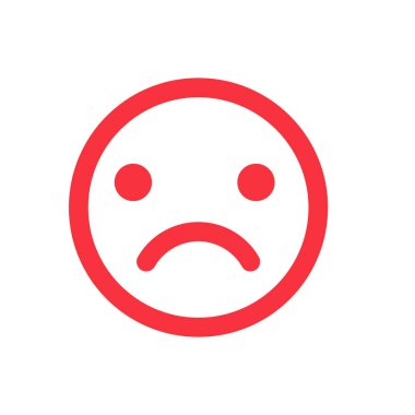 Duygusal yüz ifadesi. Müşteri memnuniyetini ölçmek için kötü simgeler