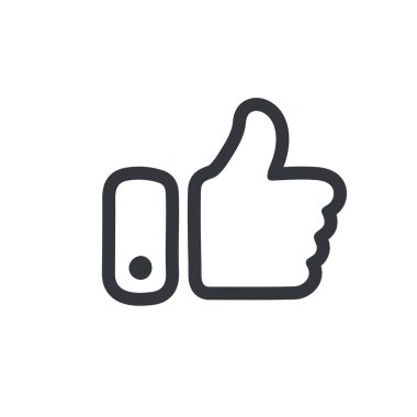 Beyaz arkaplanda izole edilmiş bir simge. Başparmak simgeleri iyi ve kötüdür.