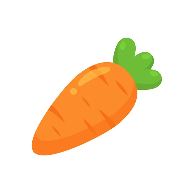 Carrot Vegetable Vector Illustration Cute Bright Cartoon Isolate White Background — Stock Vector