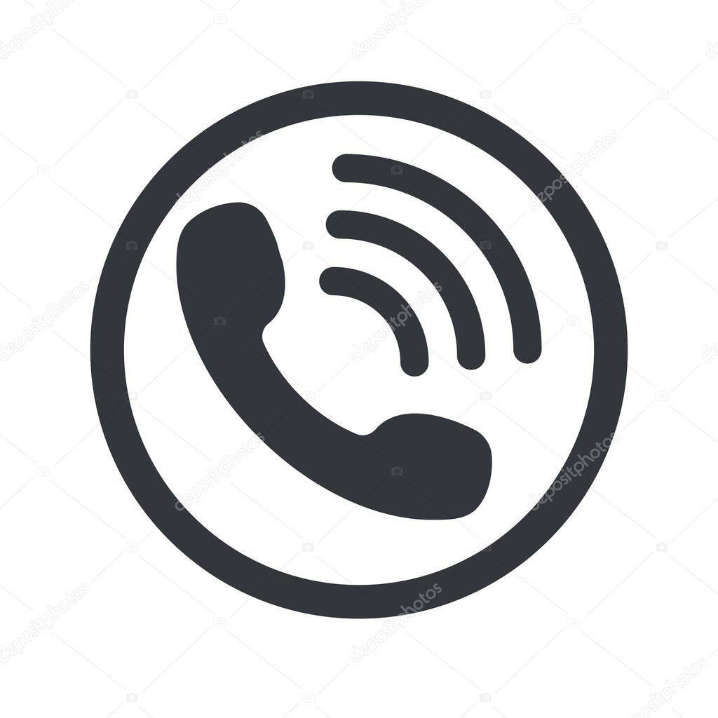 Call icon vector. Noisy phone Flat calling symbol Isolated on white background.