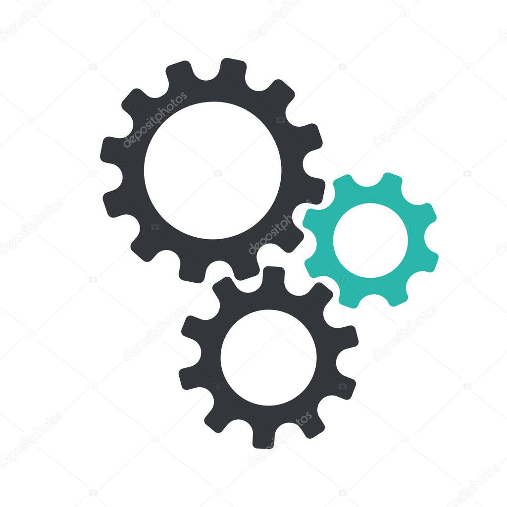 Gear Vector Icon. Continuous running gear Concept of organizational movement.