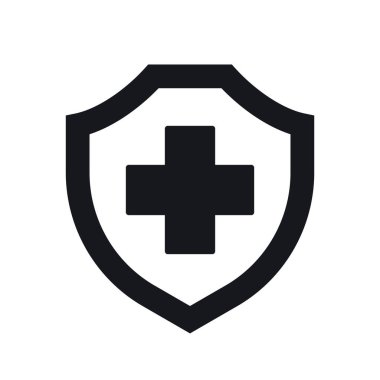 Coronavirus koruması. Virüs kalkanı simgesi beyaz arkaplanda izole edildi.