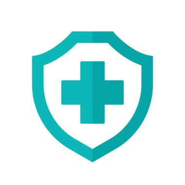 Coronavirus koruması. Virüs kalkanı simgesi beyaz arkaplanda izole edildi.