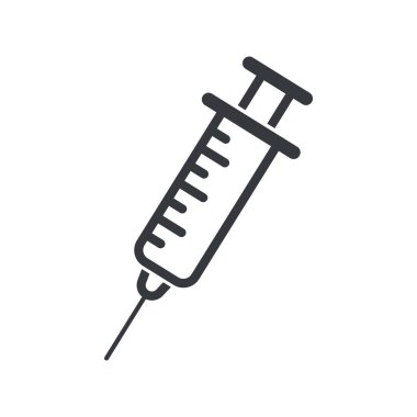 Şırınga Simgesi. Coronavirüsü önlemek ve tedavi etmek için tıbbi şırınga. Hastalık aşısı konsepti.