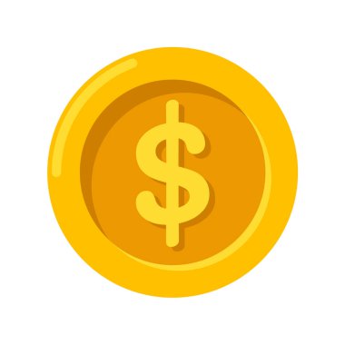 Basit altın para para Para düşünceleri beyaz arka planda izole