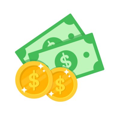 Basit yeşil dolar banknotları. Beyaz arka planda izole edilmiş para harcama fikirleri..