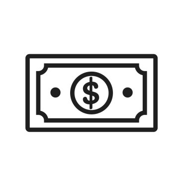 Para simgesi basit tasarımı beyaz arkaplanda izole edildi.