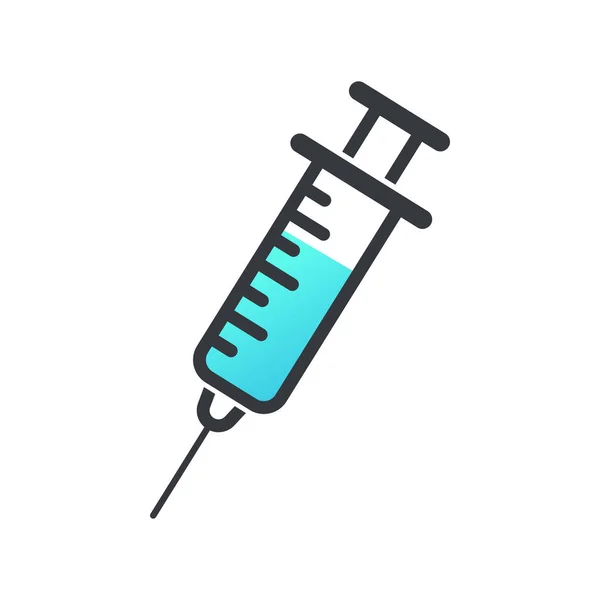 注射器Icon 医用注射器预防和治疗头孢病毒 疾病疫苗概念 — 图库矢量图片
