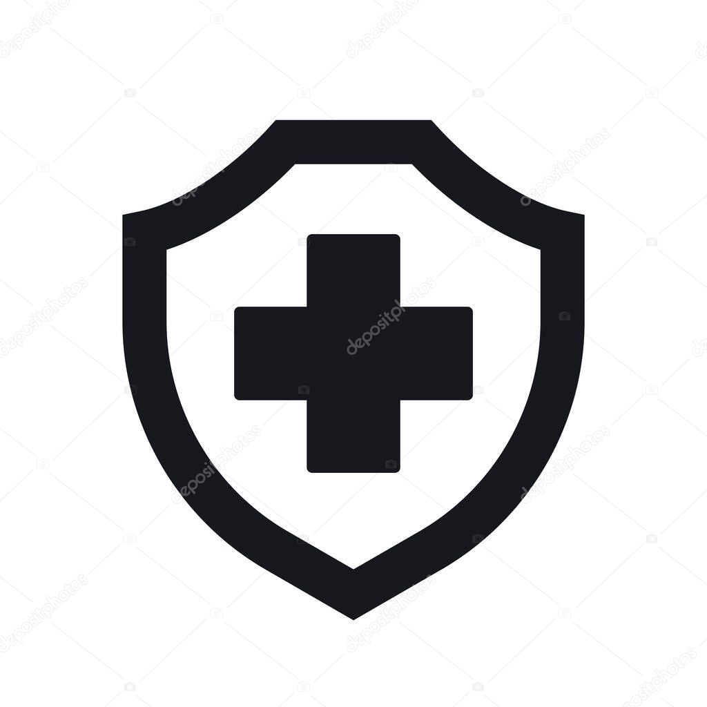 Coronavirus protection. Virus shield icon Isolated on white background.