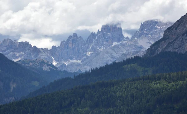 Dia Nublado Grupo Cristallo Das Dolomitas — Fotografia de Stock