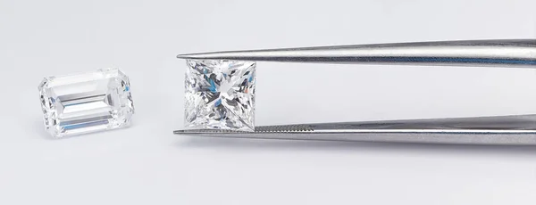 Diamantes Talla Esmeralda Princesa — Foto de Stock