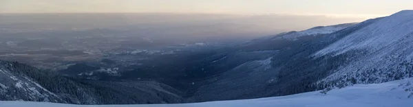 Зимняя Пейзажная Панорама Карконоше — стоковое фото