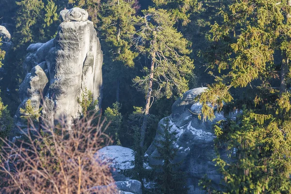 Rochas Perto Parque Nacional Adrpsach Teplice República Checa — Fotografia de Stock