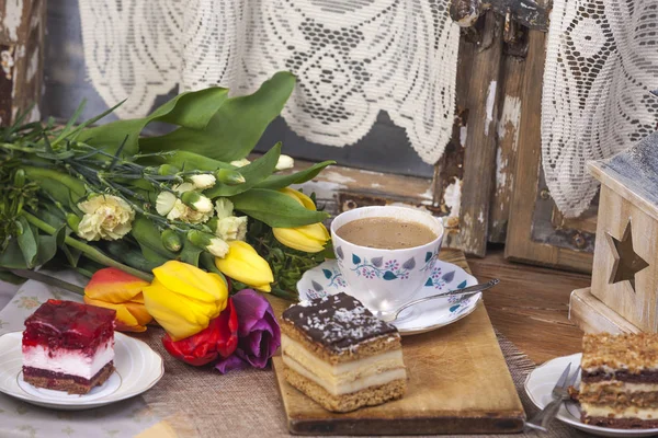 Leckerer Kuchen Zum Valentinstag — Stockfoto