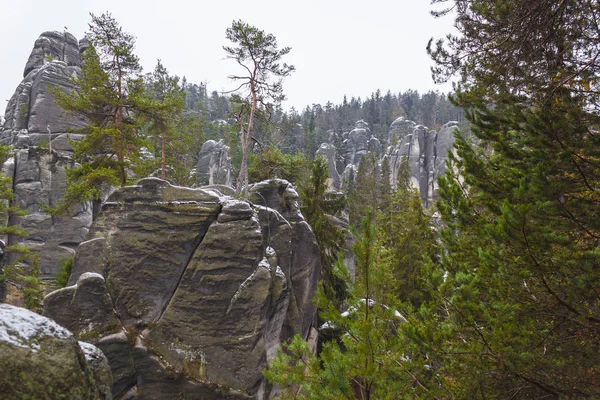 Adrszpach Milli Parkı Teplice Rocks Rock Kasabası Çek Cumhuriyeti — Stok fotoğraf