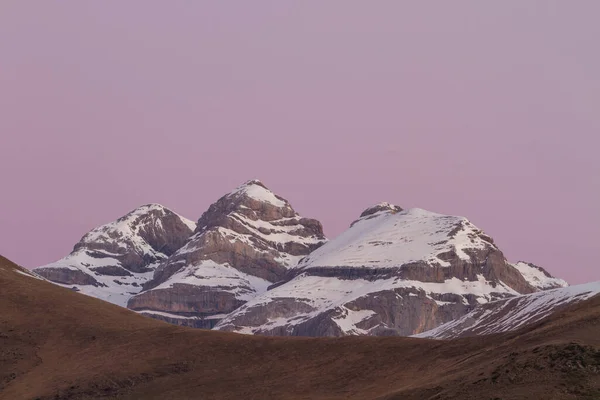 Vistas Dos Picos Monte Perdido Soum Ramond Punta Las Olas — Fotografia de Stock