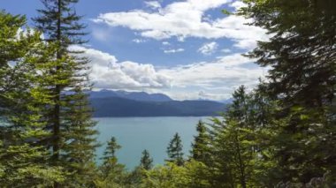 Zaman atlamalı Gölü Walchensee Bavyera, Almanya, 4k