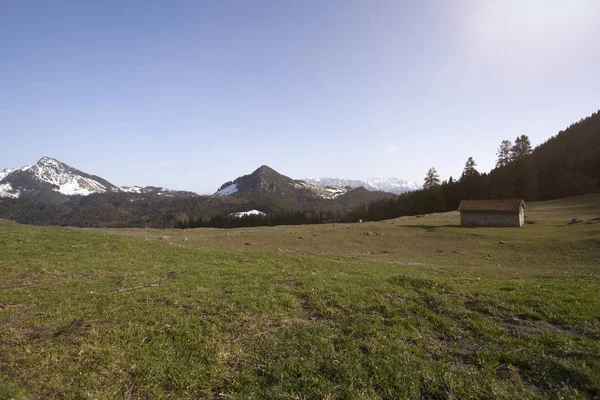 Bergblick Vom Heuberg Bayern Frühling — Stockfoto