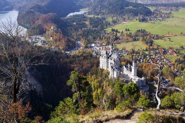 Castelo Neuschwanstein Baviera Alemanha Outubro 2018 Outono — Fotografia de Stock