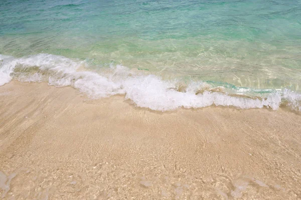 Tropical Beach Background Soft Wave White Sand — Stock Photo, Image