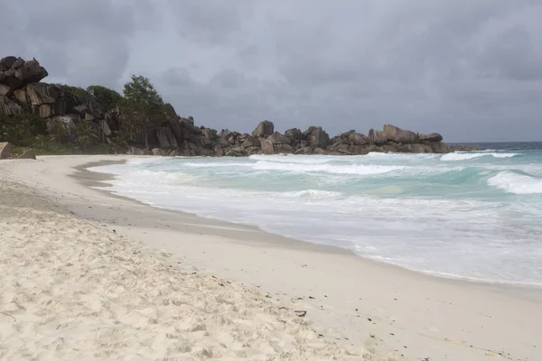 Panorama du littoral de l'île de La Dique, Seychelles — Photo