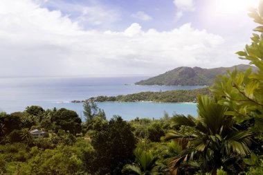 Praslin Island, Seyşel Adaları tropikal peyzaj