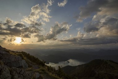 Herzogstand'ın dağ manzarası, Bavyera