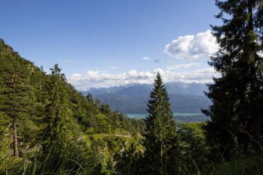 Dağ panorama adlı Herzogstand dağ Bavaria, Almanya için