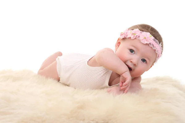 白い背景の上に赤ちゃんの肖像画 — ストック写真