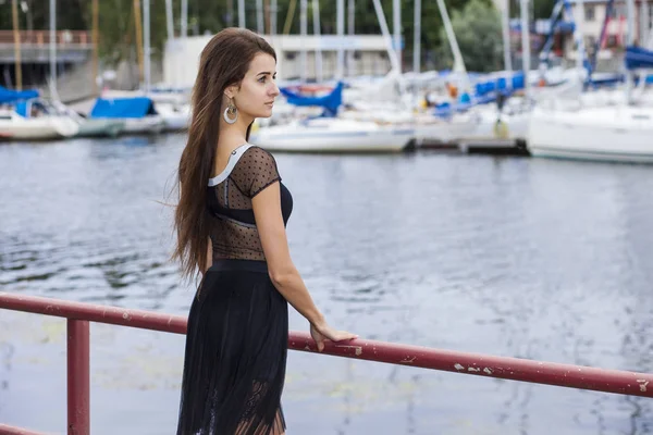 Young Beautiful Sexy Girl Summer Dress — Stock Photo, Image