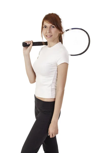 Young smiling tennis player — Stock Photo, Image