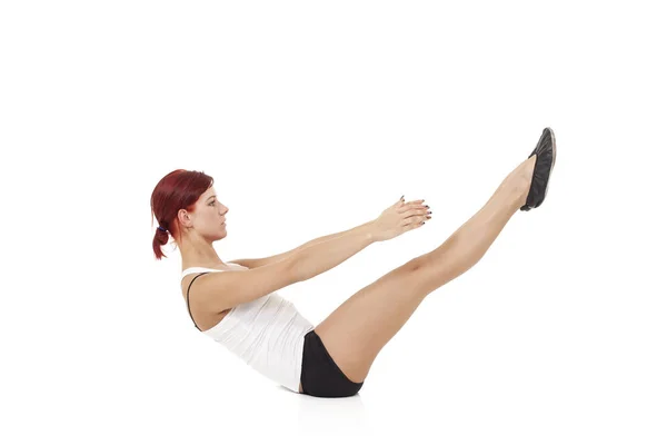 Mujer bastante deportiva en hacer yoga —  Fotos de Stock