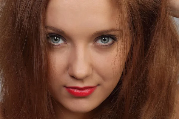 Portrait Young Beautiful Woman Red Hair — Stock Photo, Image