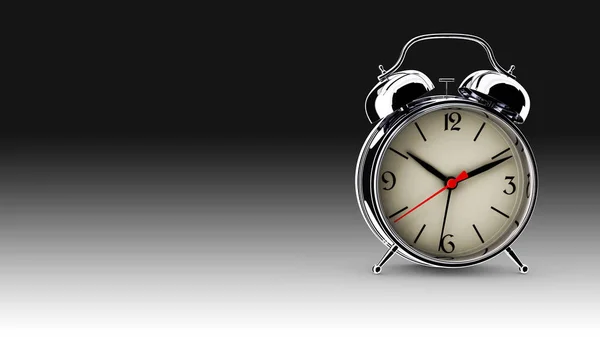 金属の目覚まし時計。3 d のレンダリング — ストック写真