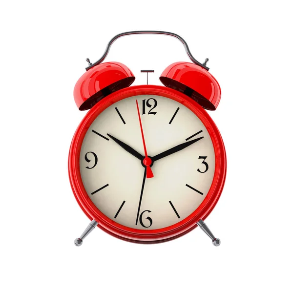 Red alarm clock. 3D render — Stock Photo, Image