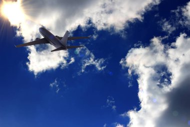 Uçan uçak. 3D render