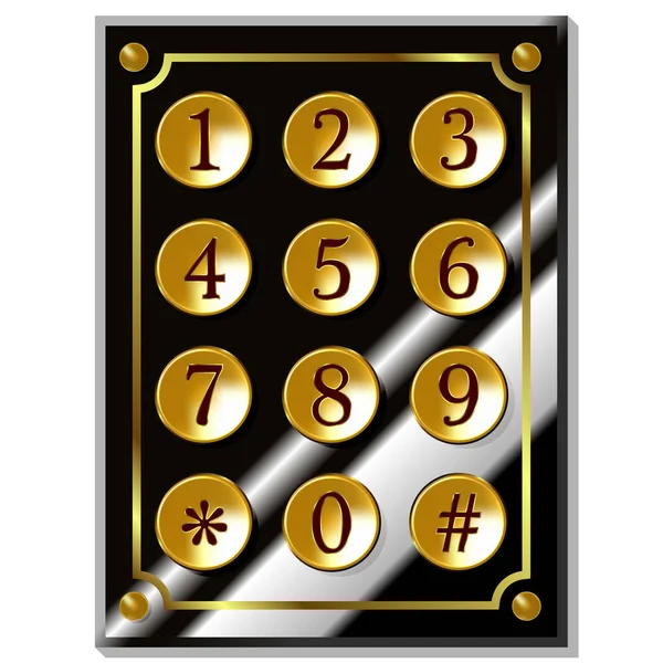 Number code keyboard — Stock Vector