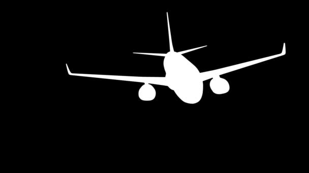 Silhouette eines am Himmel fliegenden Flugzeugs. 3D-Darstellung. — Stockvideo
