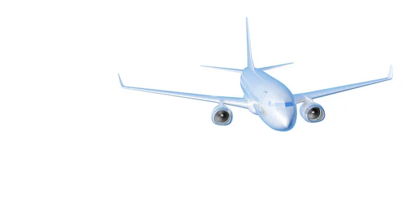 Flygplan som flyger. 3D render — Stockfoto
