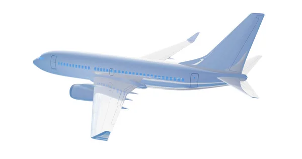 Avião a voar. Renderização 3D — Fotografia de Stock