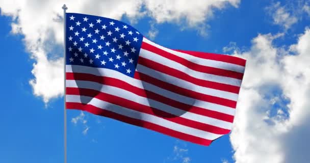 Американский флаг США. Альфа-мат — стоковое видео