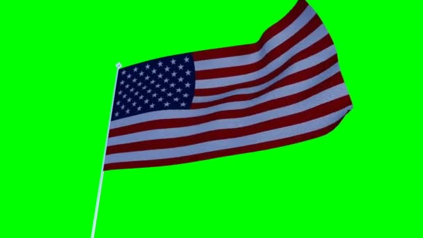 Bandeira Americana dos EUA. Cromakey. — Vídeo de Stock